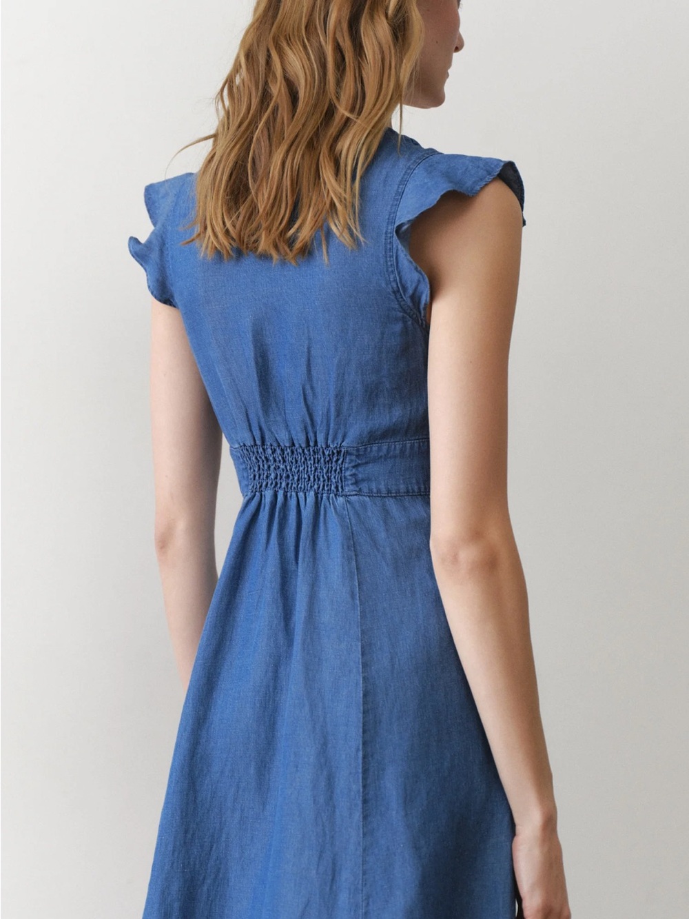 Marine Layer Blue Midi Button-Front Dress - Picture 2 of 6